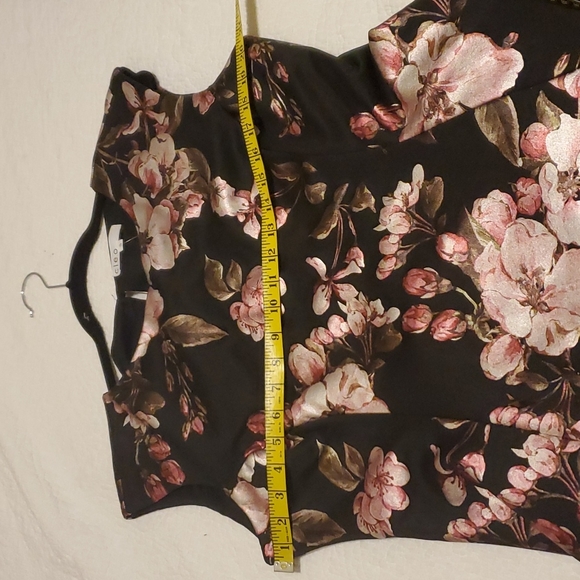 Pink metallic foil blossom floral print Cleo princess cut dress in size XL - Picture 8 of 15